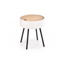 Стол журнальный HALMAR AURA белый матовый/черный, 38/45